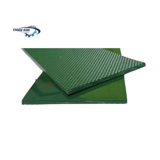 Băng tải PVC xanh caro dày 3mm - 2 lớp bố