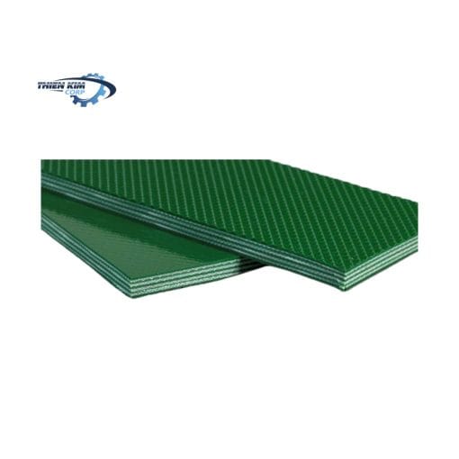 Băng tải PVC xanh caro dày 5mm - 4 lớp bố