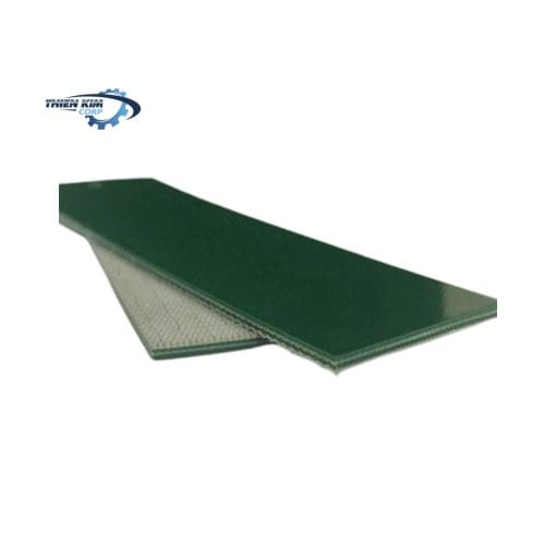 Băng tải PVC xanh trơn dày 2mm - 2 lớp bố