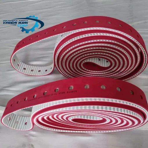 Dây Pu răng dán cao su đỏ đục lỗ