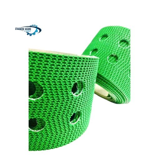 Băng tải PVC xanh đục lỗ 25mm