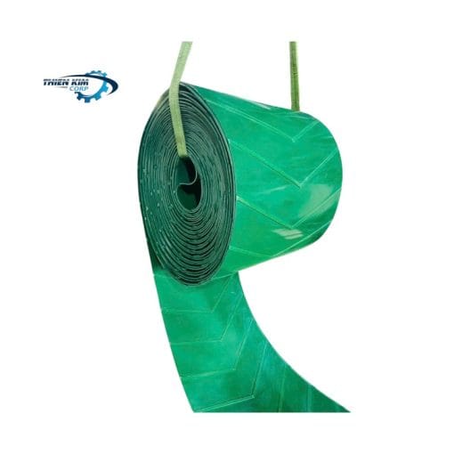 Băng tải PVC gân V màu xanh lá