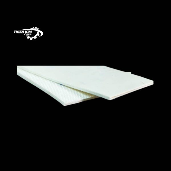 Băng tải PVC trắng trơn caro 2mm